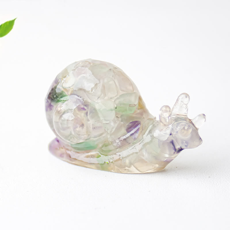Olivenorma Crystal Epoxy Snail Gemstone Decoration