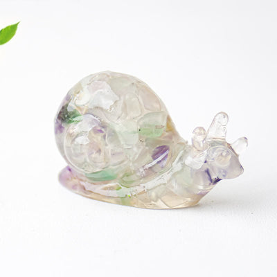 Olivenorma Crystal Epoxy Snail Gemstone Decoration
