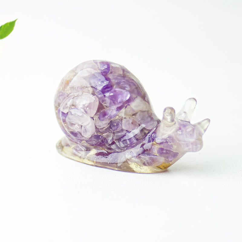 Olivenorma Crystal Epoxy Snail Gemstone Decoration