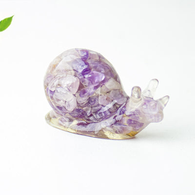 Olivenorma Crystal Epoxy Snail Gemstone Decoration