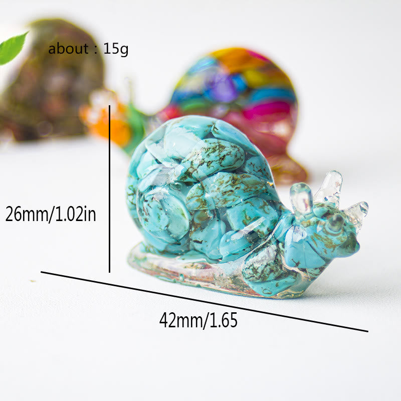 Olivenorma Crystal Epoxy Snail Gemstone Decoration
