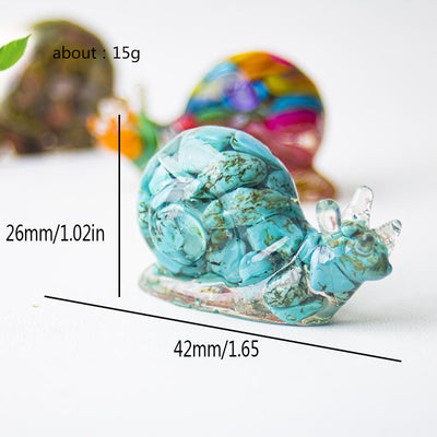 Olivenorma Crystal Epoxy Snail Gemstone Decoration