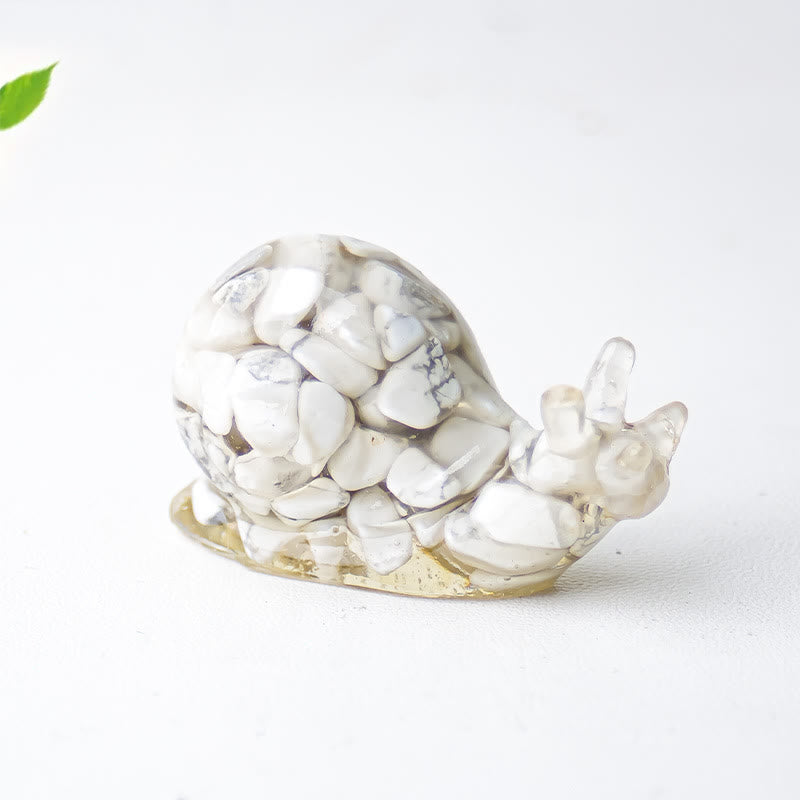 Olivenorma Crystal Epoxy Snail Gemstone Decoration