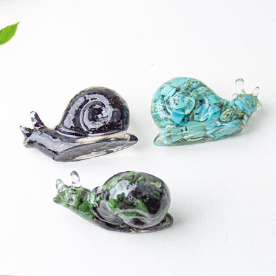 Olivenorma Crystal Epoxy Snail Gemstone Decoration