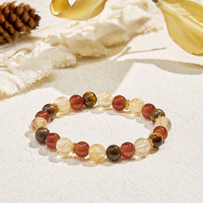 Olivenorma "Aurelian Strand" Wealth & Career Attraction Gemstone Bracelet​​ - Natural Stone - image 1