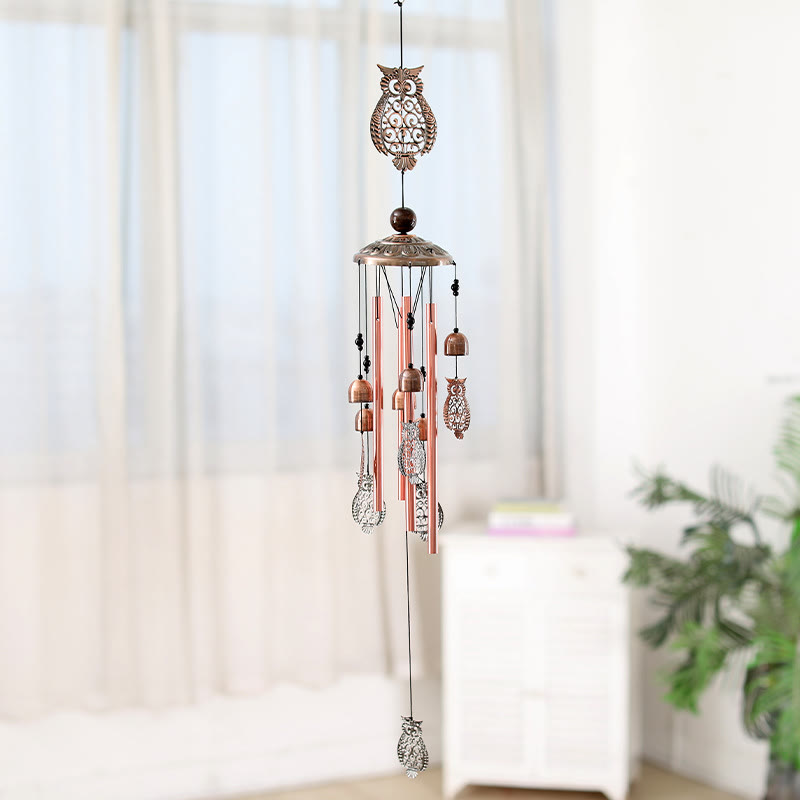 Olivenorma Metal Butterfly Owl Animal Iron Art Hanging Wind Chime