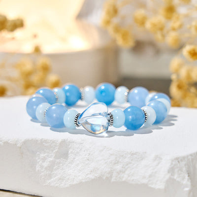 Olivenorma "Azure Breeze" Aquamarine Stress Relief Bracelet - Natural Stone - image 1