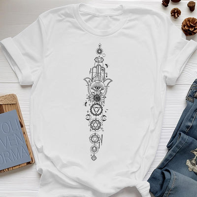 Olivenorma Hamsa Evil Eye Chakra Protection Meditation T-Shirt
