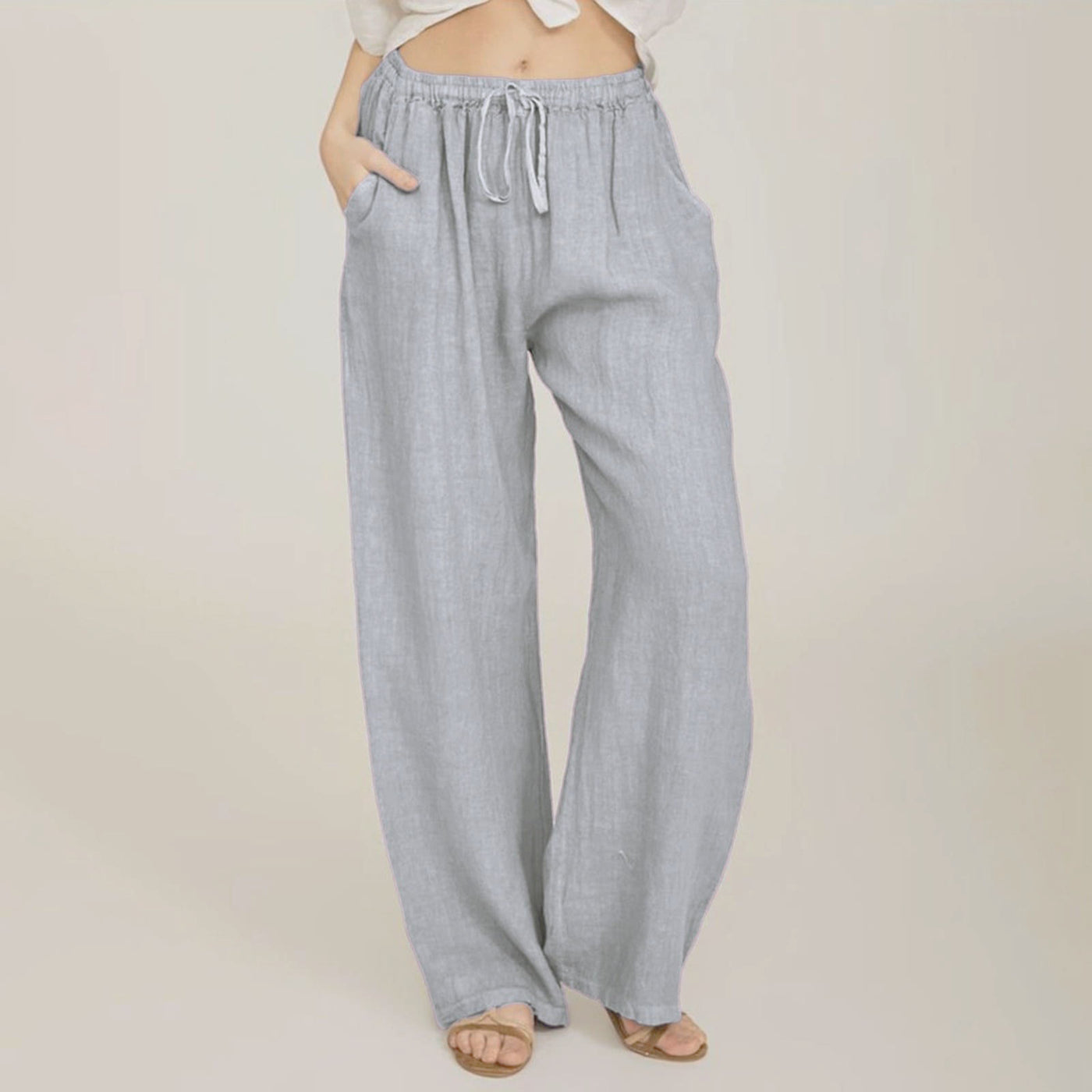 Olivenorma Women's Cotton Linen Wide Leg Pants