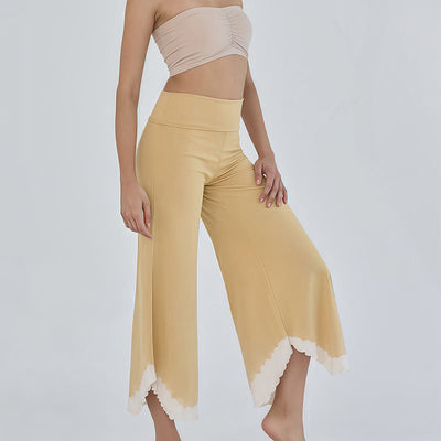 Olivenorma Flowy Cotton Flare Cropped Pants