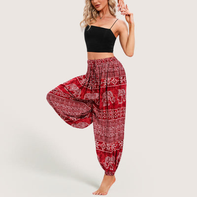 Olivenorma Boho Elephant Yoga Bloomers Pants