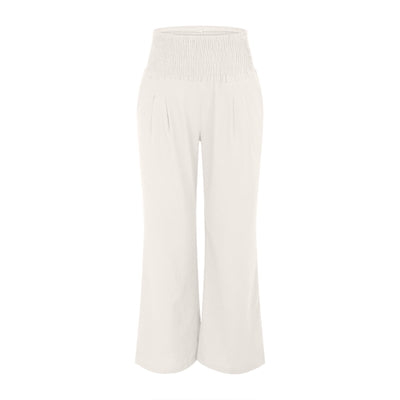 Olivenorma Plain Color Wide Leg High Waist Loose Fit Women's Lounge Pants with Pockets - image 10