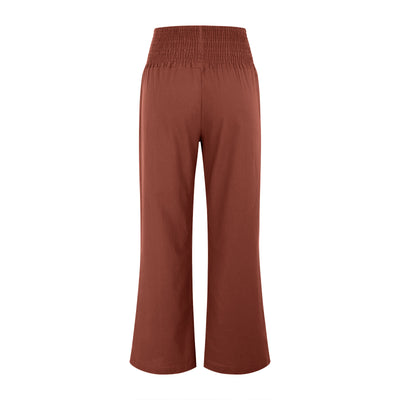 Olivenorma Plain Color Wide Leg High Waist Loose Fit Women's Lounge Pants with Pockets - image 21