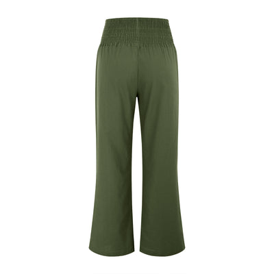 Olivenorma Plain Color Wide Leg High Waist Loose Fit Women's Lounge Pants with Pockets - image 26