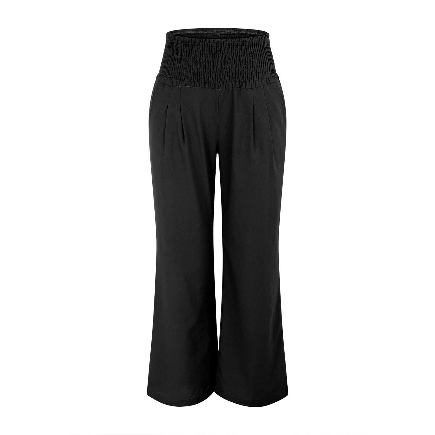 Olivenorma Plain Color Wide Leg High Waist Loose Fit Women's Lounge Pants with Pockets - image 15