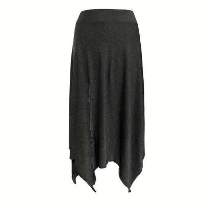 Olivenorma Boho Style Solid Drawstring Midi Split Skirt Dress - image 14