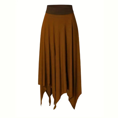 Olivenorma Boho Style Solid Drawstring Midi Split Skirt Dress - image 4