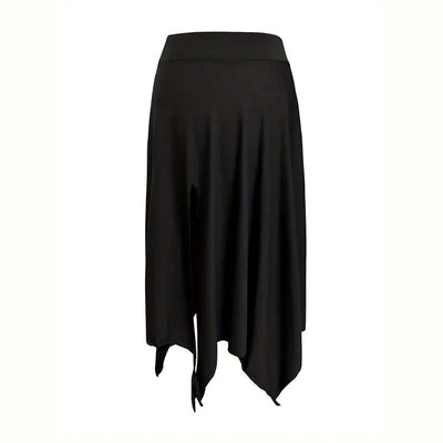 Olivenorma Boho Style Solid Drawstring Midi Split Skirt Dress - image 18