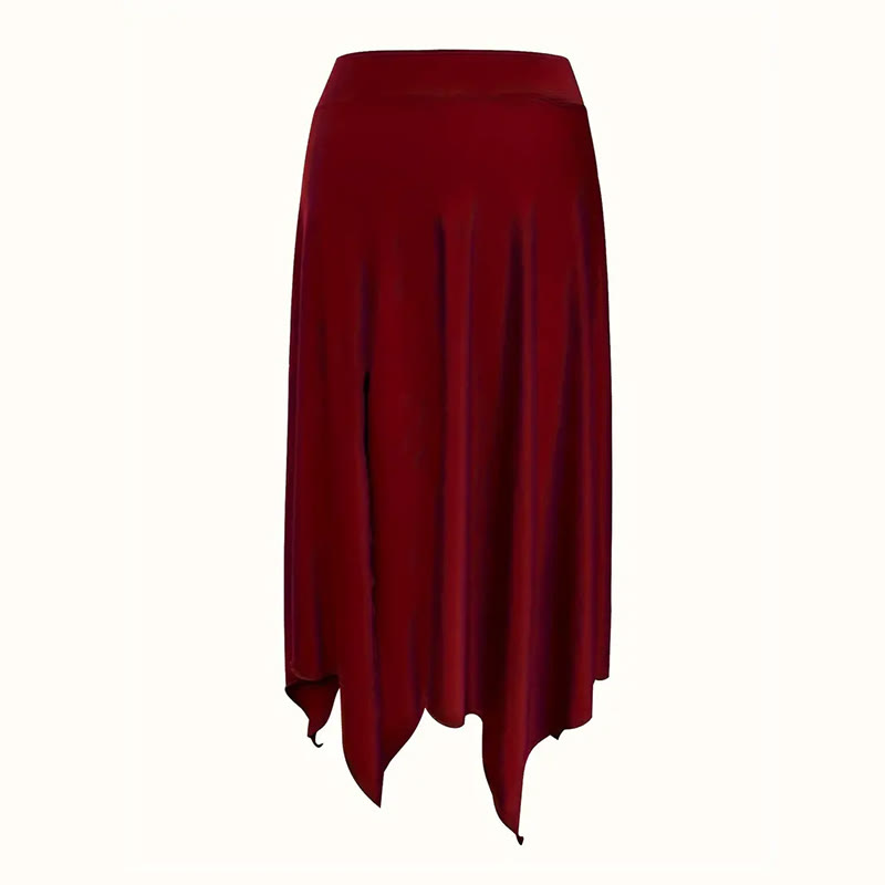Olivenorma Boho Style Solid Drawstring Midi Split Skirt Dress - image 10