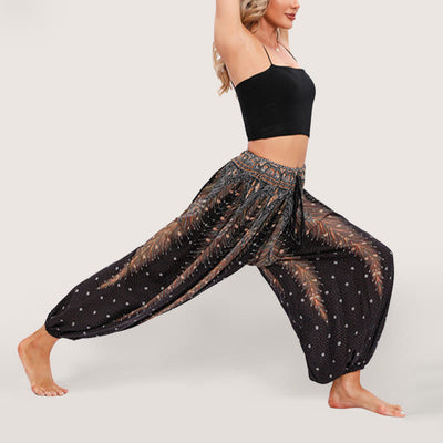 Olivenorma Celestial Print Boho Women's Elastic Waist Harem Pants