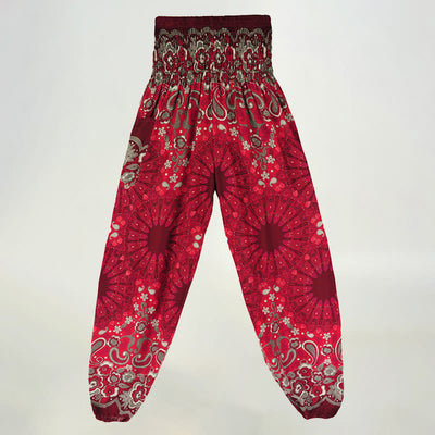 Olivenorma Mandala Snowflake Print Viscose Women's Elastic Waist Harem Pants