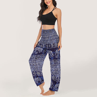 Olivenorma Elephant Yoga Pants Viscose Women's Elastic Waist Harem Pants