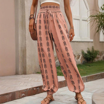 Olivenorma Flowy Print Harem Polyester Pants