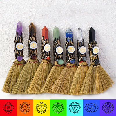 Olivenorma Natural Gemstone Prism Chakra Witches Broom Decoration - image 1