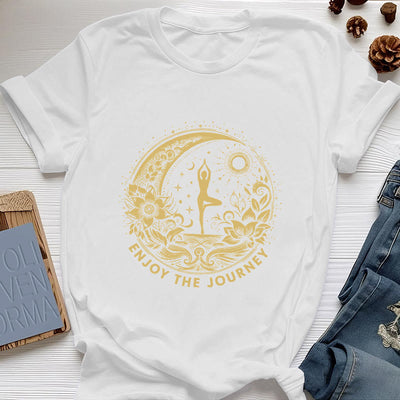 Olivenorma "ENJOY THE JOURNEY" Yoga Spiritual Tee T-Shirt - White - 2XL - image 6
