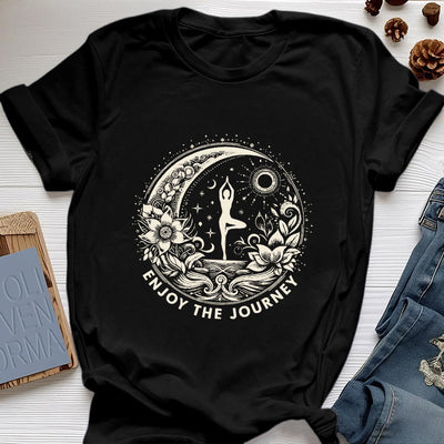 Olivenorma "ENJOY THE JOURNEY" Yoga Spiritual Tee T-Shirt - Black - 2XL - image 8