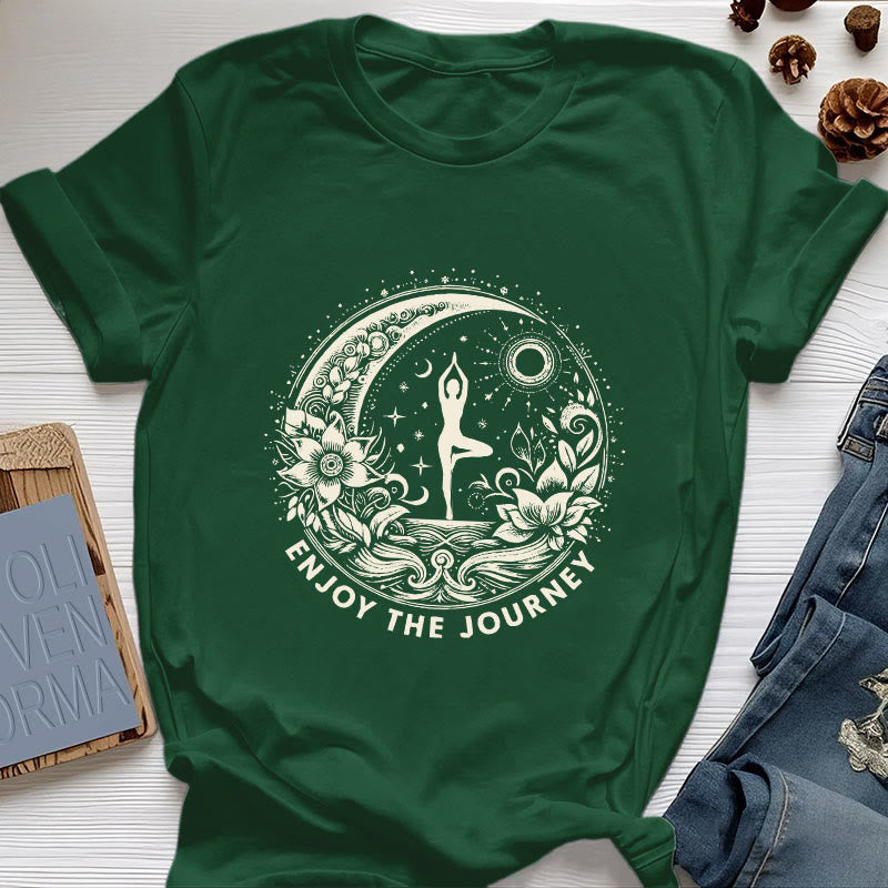 Olivenorma "ENJOY THE JOURNEY" Yoga Spiritual Tee T-Shirt - Dark Green - 2XL - image 20