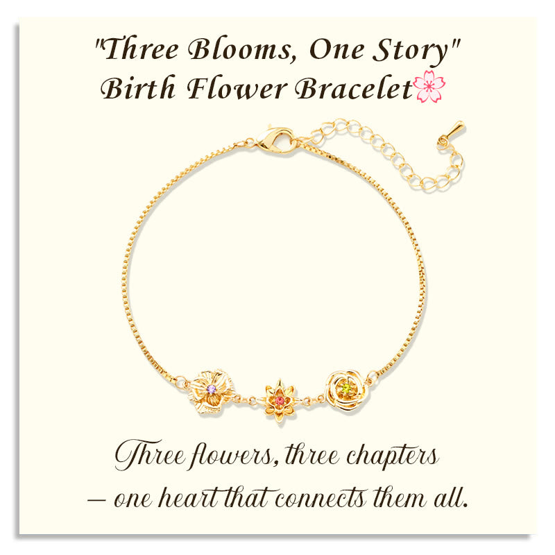 Olivenorma 1-7 Three-Dimensional Birth Flowers Bracelet