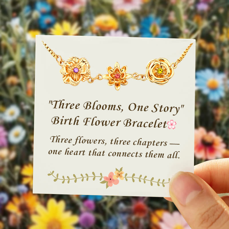 Olivenorma 1-7 Three-Dimensional Birth Flowers Bracelet