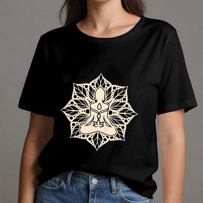 Olivenorma Medala Floral Meditation Yoga Tee T-Shirt - image 9