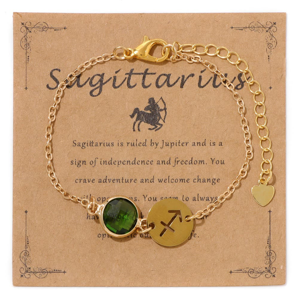 Olivenorma 12 Constellations Zodiac Birthstone Adjustable Bracelet - image 3