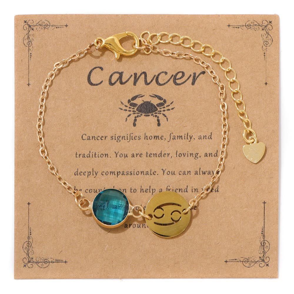Olivenorma 12 Constellations Zodiac Birthstone Adjustable Bracelet - Cancer - image 11