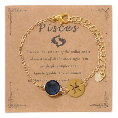 Olivenorma 12 Constellations Zodiac Birthstone Adjustable Bracelet - Pisces - image 7
