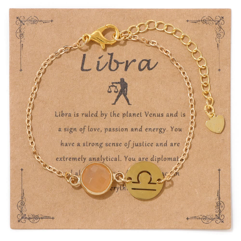 Olivenorma 12 Constellations Zodiac Birthstone Adjustable Bracelet - Libra - image 14