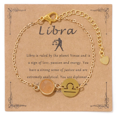 Olivenorma 12 Constellations Zodiac Birthstone Adjustable Bracelet - Libra - image 14
