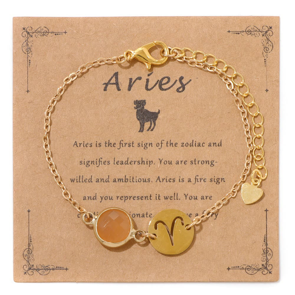 Olivenorma 12 Constellations Zodiac Birthstone Adjustable Bracelet - Aries - image 8