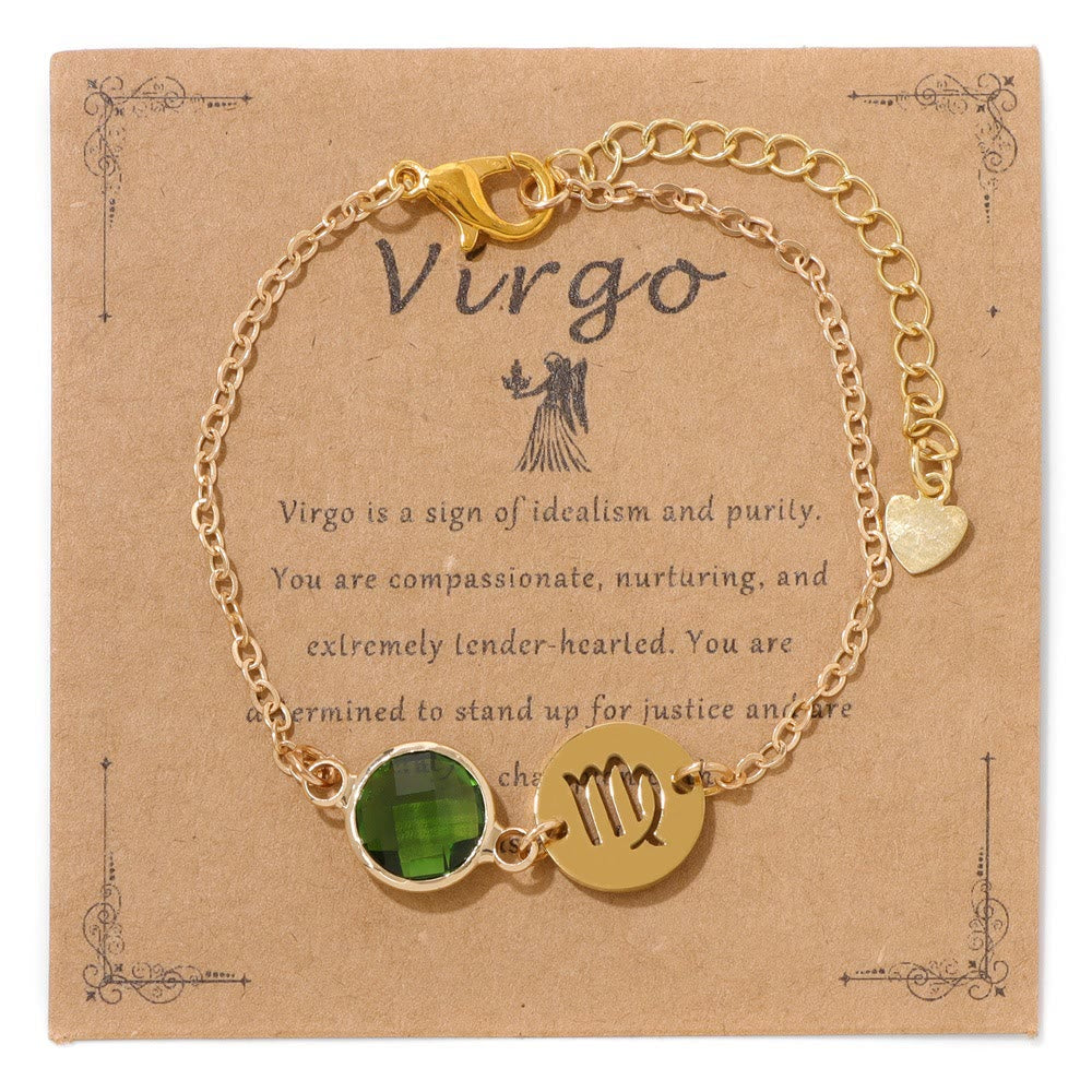 Olivenorma 12 Constellations Zodiac Birthstone Adjustable Bracelet - Virgo - image 13