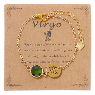 Olivenorma 12 Constellations Zodiac Birthstone Adjustable Bracelet - Virgo - image 13