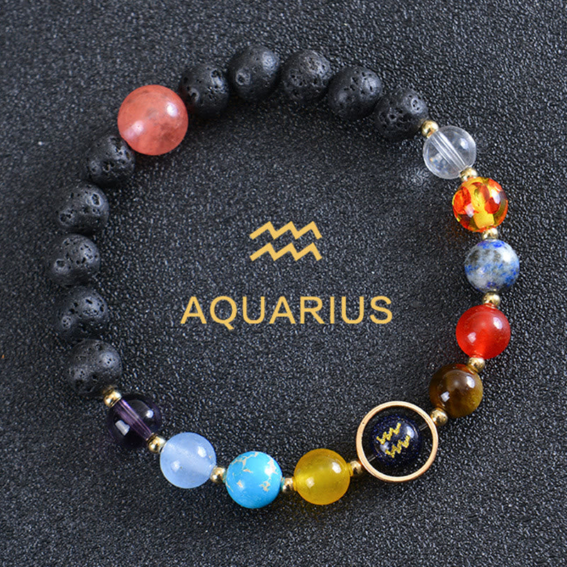 Olivenorma Eight Planets Zodiac Lava Stone Bracelet - Aquarius - image 9