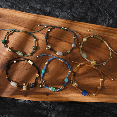 Olivenorma Healing Gemstone Adjustable Braided Bracelet - image 1