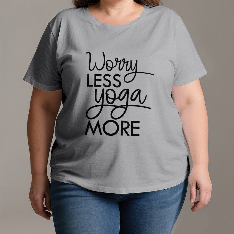 Olivenorma "WORRY LESS, YOGA MORE" YOGA Lover Tee Meditation T-Shirt - image 3