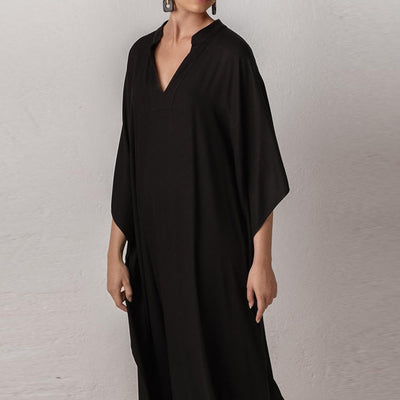 Olivenorma Beach Blouse Silky Polyester Resort Kaftan Dress