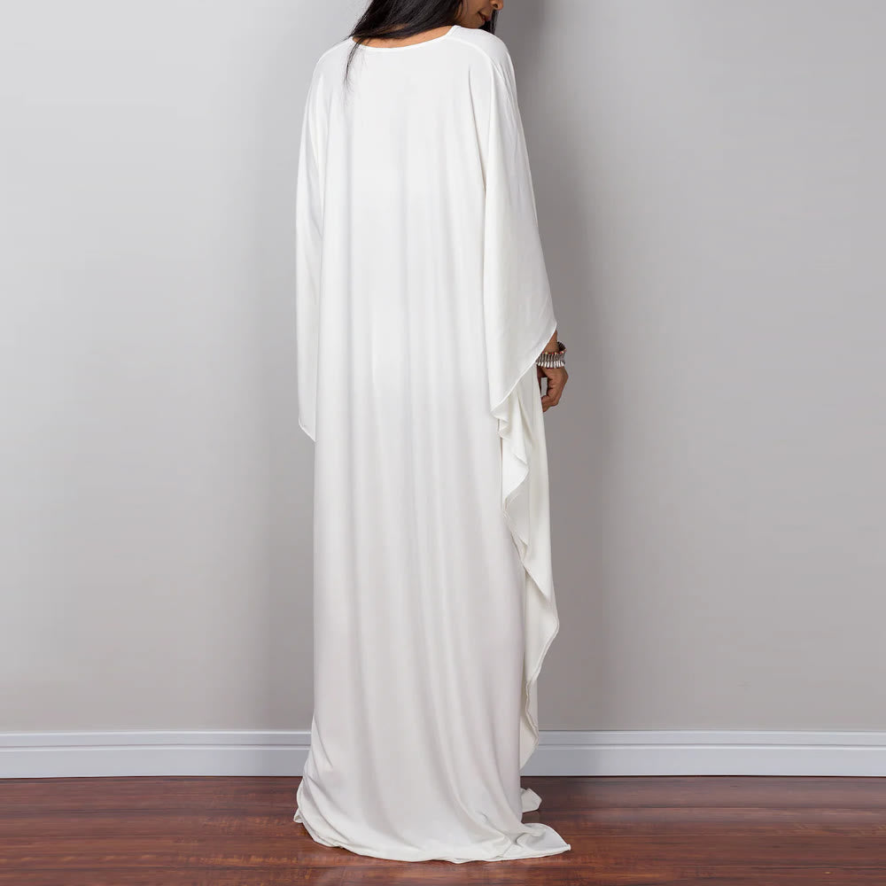 Olivenorma Beach Sun Protection Shirt Woven Design Kaftan Dress