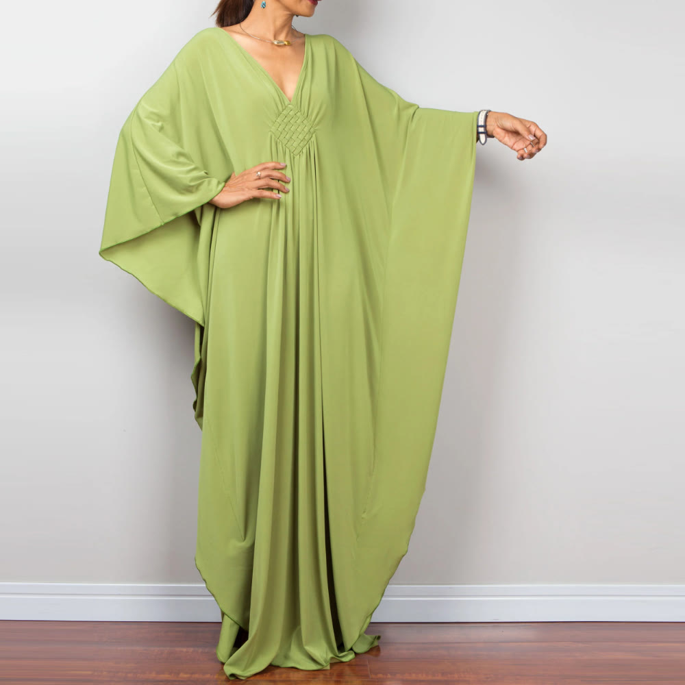 Olivenorma Beach Sun Protection Shirt Woven Design Kaftan Dress