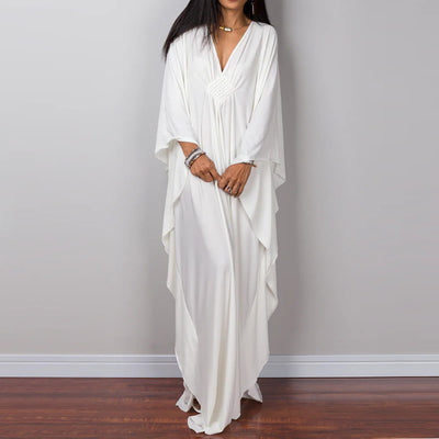 Olivenorma Beach Sun Protection Shirt Woven Design Kaftan Dress