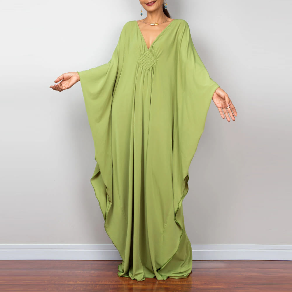 Olivenorma Beach Sun Protection Shirt Woven Design Kaftan Dress